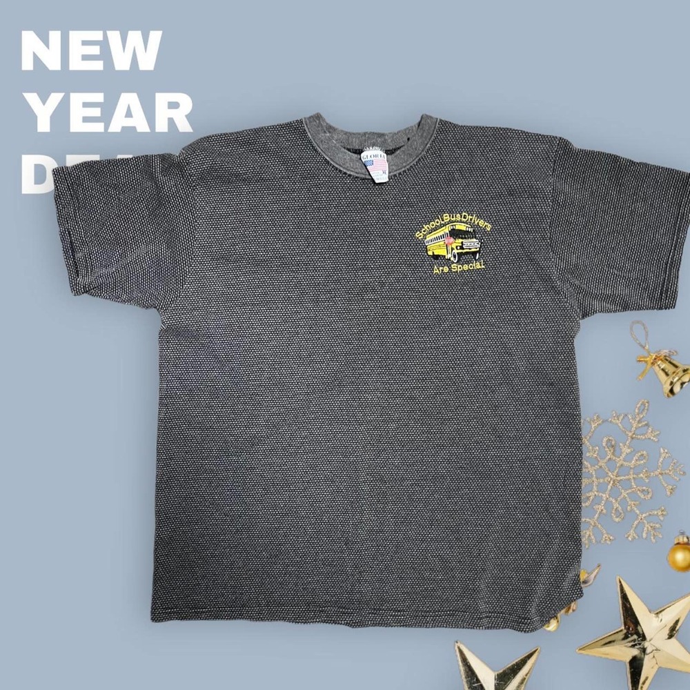 Vintage usa made bus drivers t shirt short sleeve grey XL